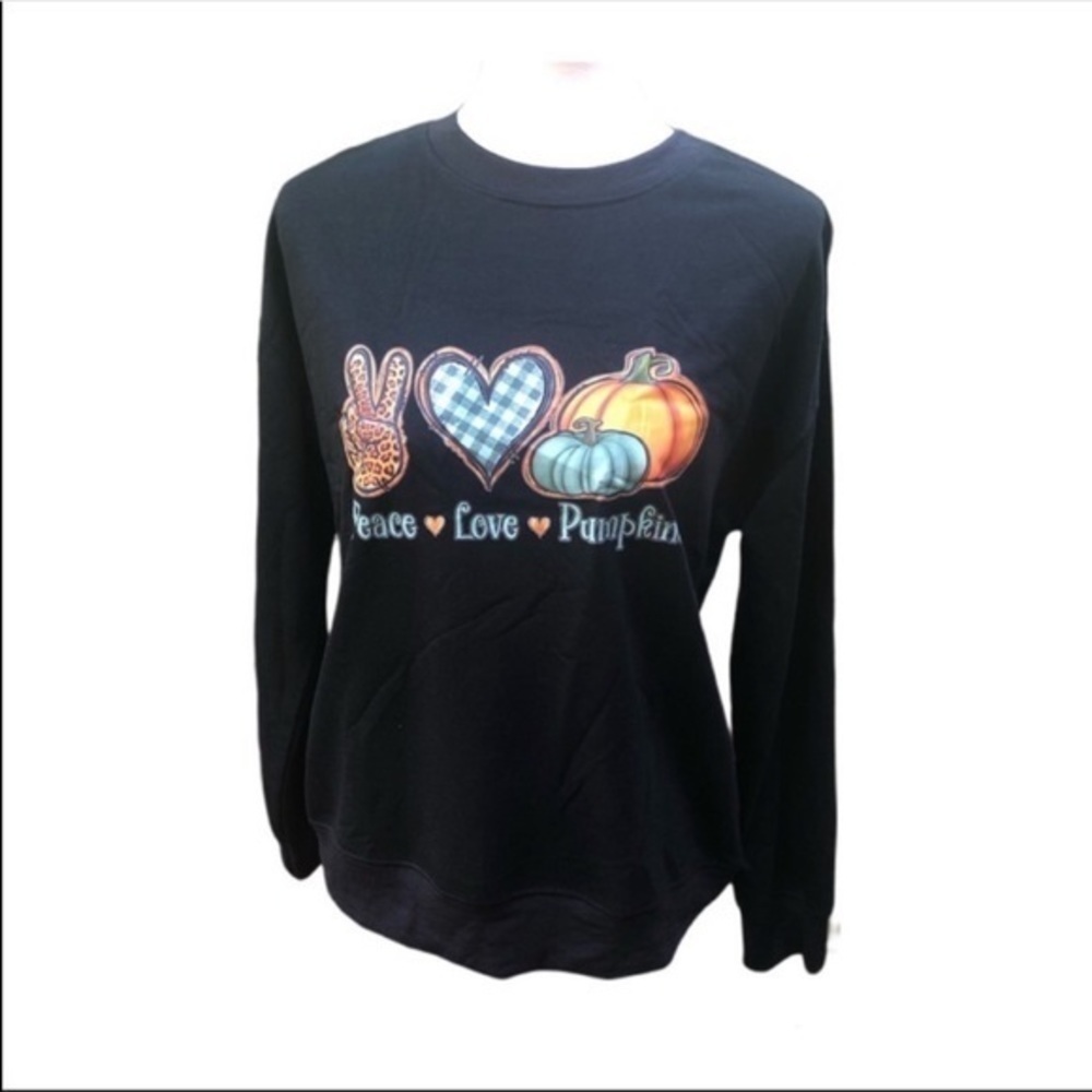 Peace love pumpkin graphic print sweatshirt - Picture 6 of 12